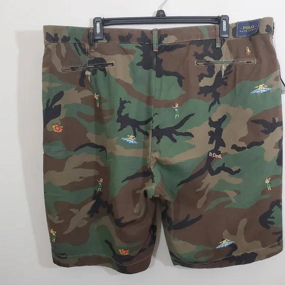 Polo Ralph Lauren Rugged Chino Shorts Surplus Camo Hula Aloha NWT Size 48 B Mens - Picture 3 of 12